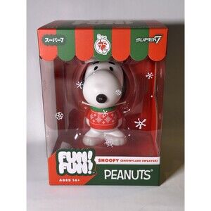 Super7 Fun! Fun! Holiday Peanuts 75 Years Snoopy Snowflake Sweater Vinyl Figure
